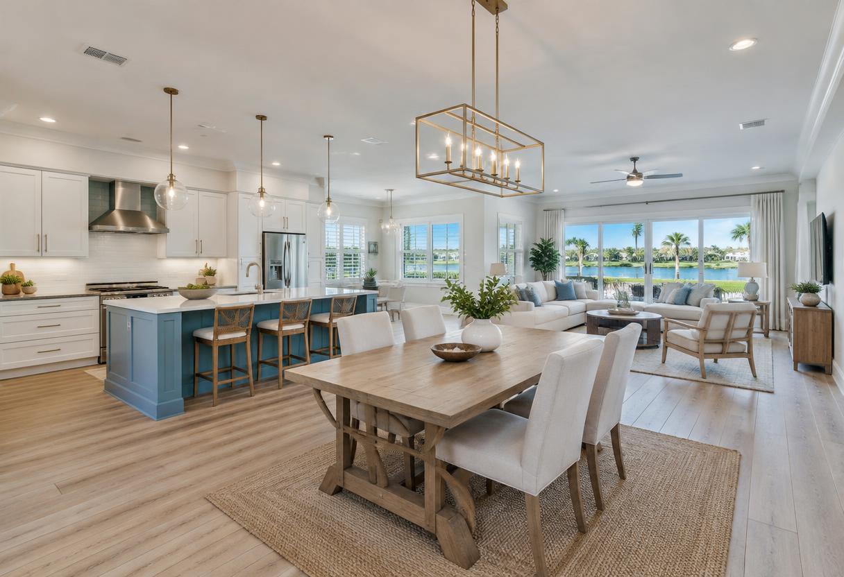 Open-concept Florida home after a whole-home remodel — updated kitchen, coordinated flooring and trim throughout